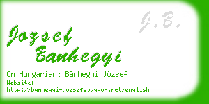 jozsef banhegyi business card