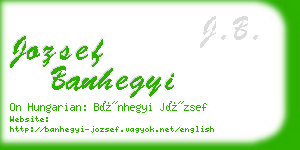 jozsef banhegyi business card